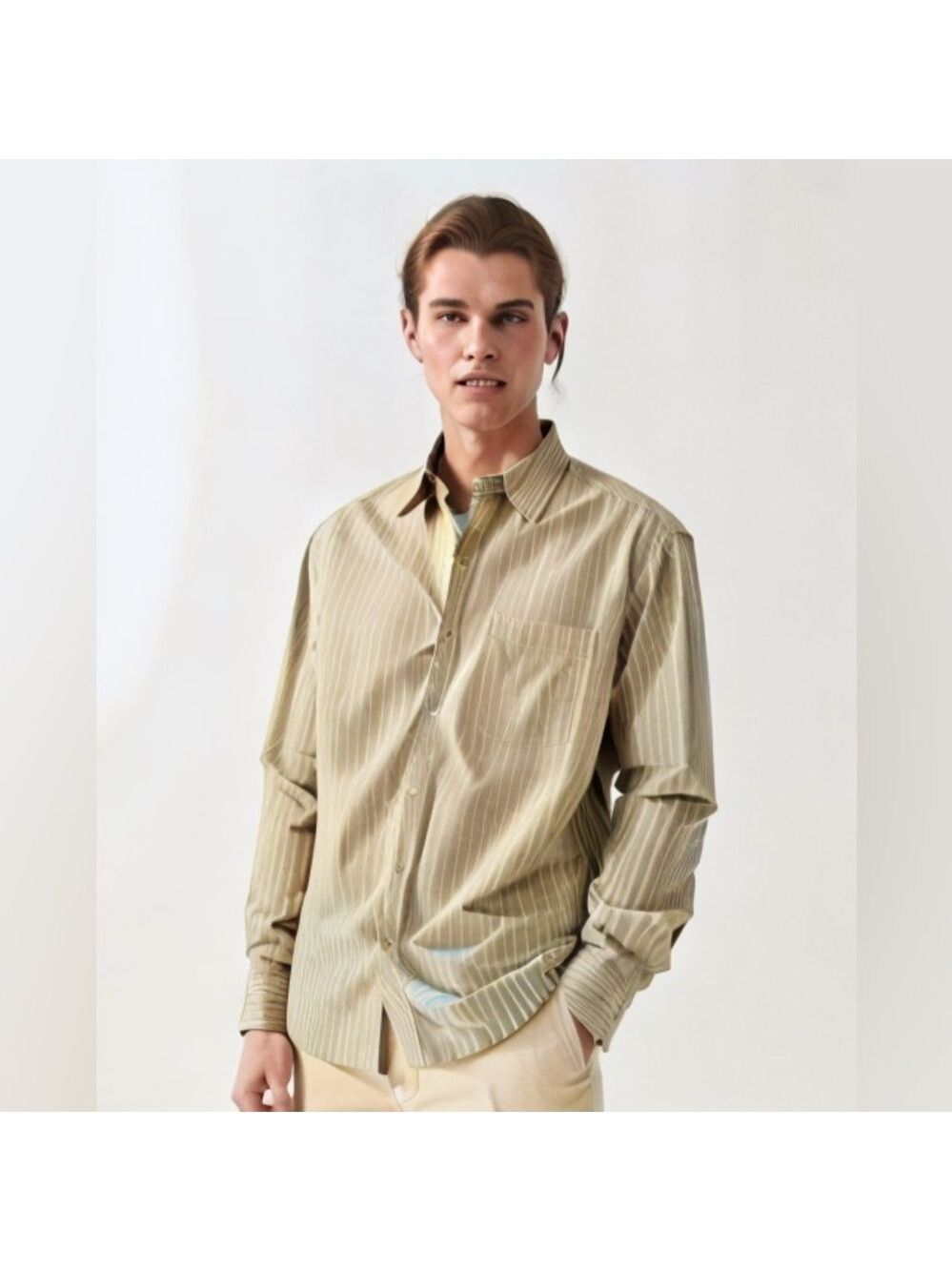 Tommy Bahama Yellow Gold Striped Mens Button Down Shirt